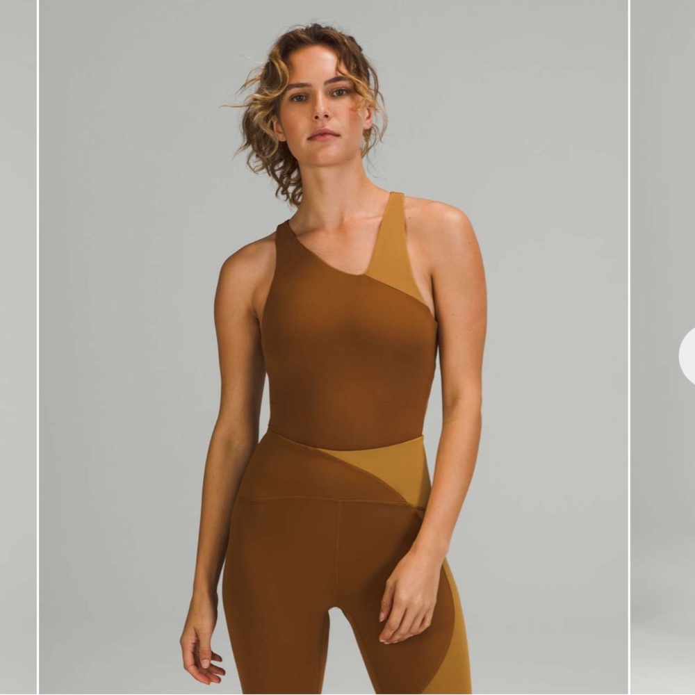 lululemon athletica Two-Tone Brown/Caramel One-Piece Bodysuit - Picture 2 of 10